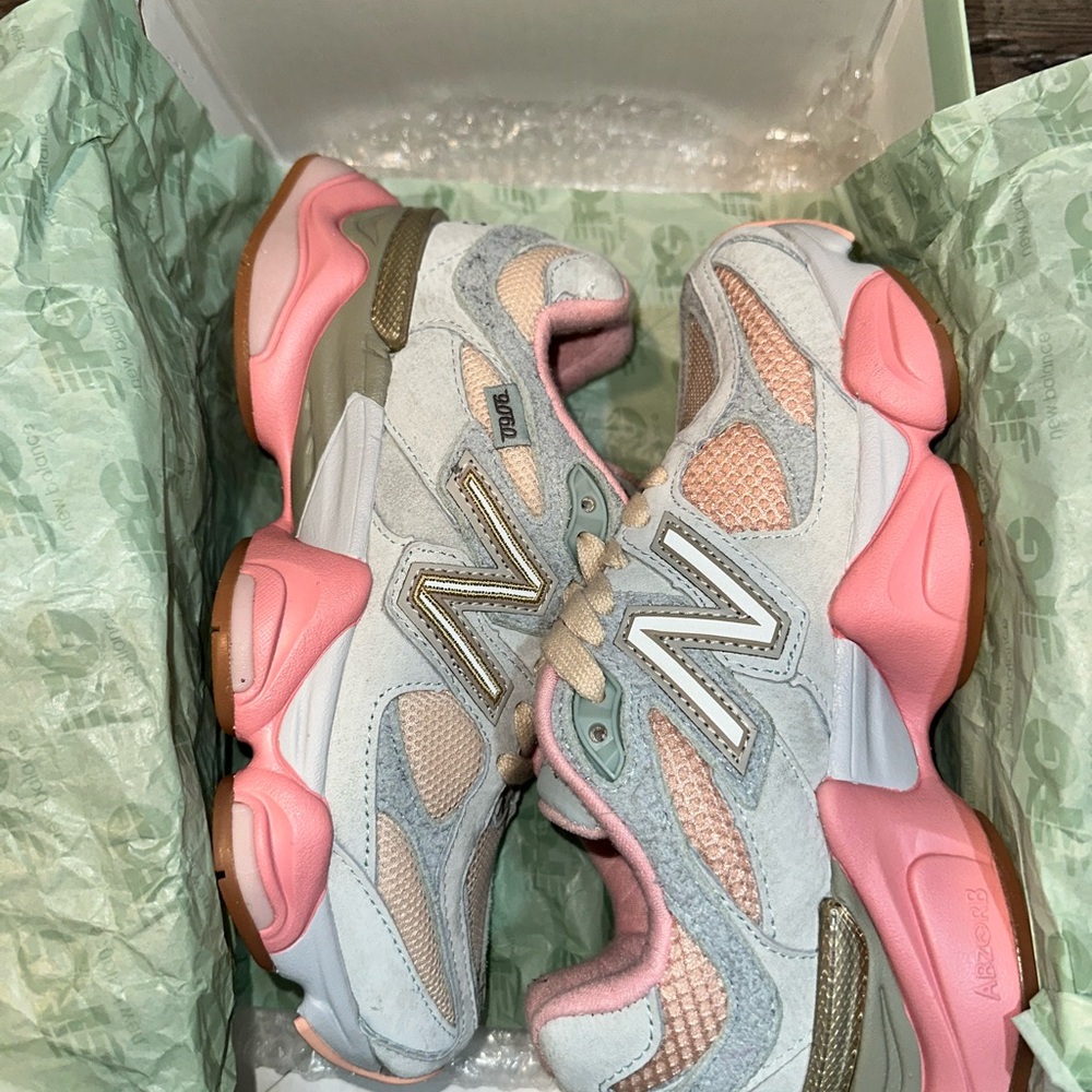 New Balance Soft Pink and Light Gray Shoes